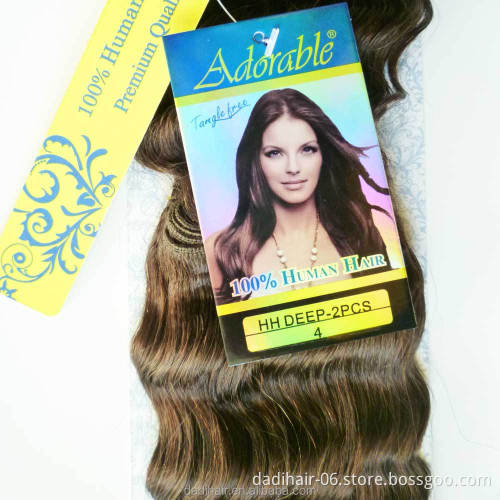 Adorable 100% human hair extention india hair weave deep wave 2pcs hair bulk package for black woman